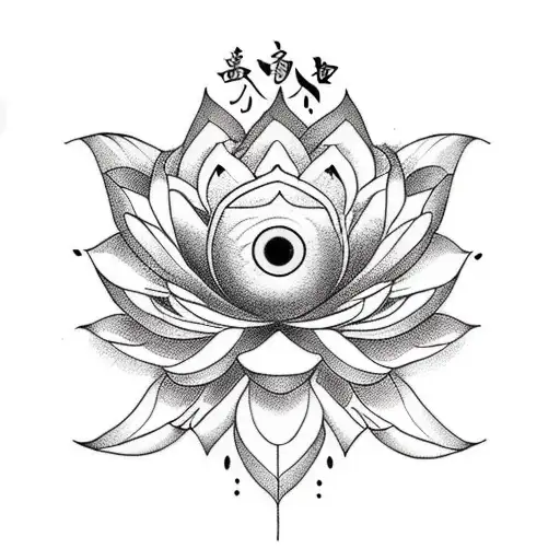 Eye With Lotus Flower
