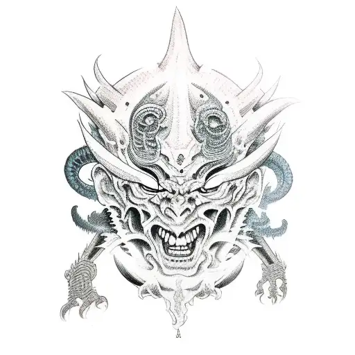 Demon Ripping Face Off And A Human Man Face Underneath