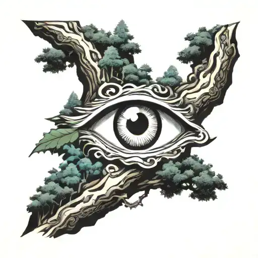 Big Eye In Middle Of Forest Landscape