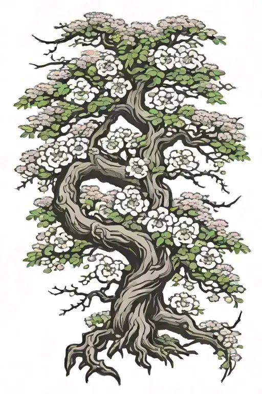 Climbing Tree Growing With Flowers Growing