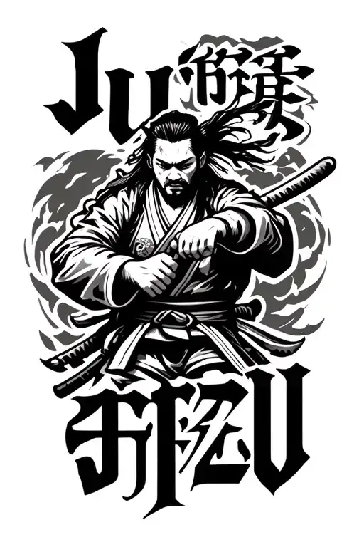 Jiu Jitsu Fighter Samurai Warrior