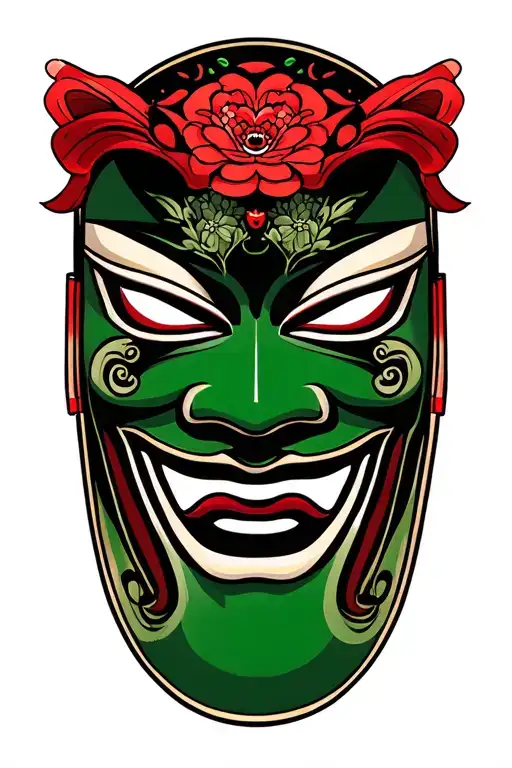 Traditional Japanese Mask With