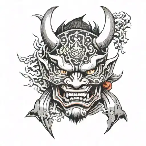 Hannya Mask Samurai Warrior