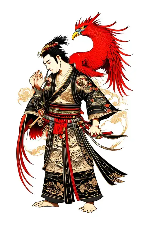 Samurai And Phoenix Rising