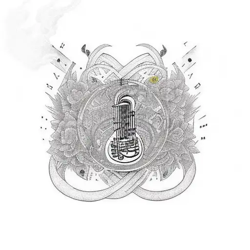 Treble Cleff With Sheet Music Going Through It