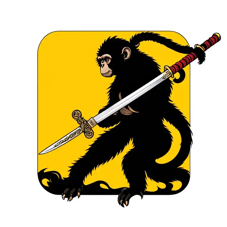 A Chinoi Saber With Astrological Sign Monkey