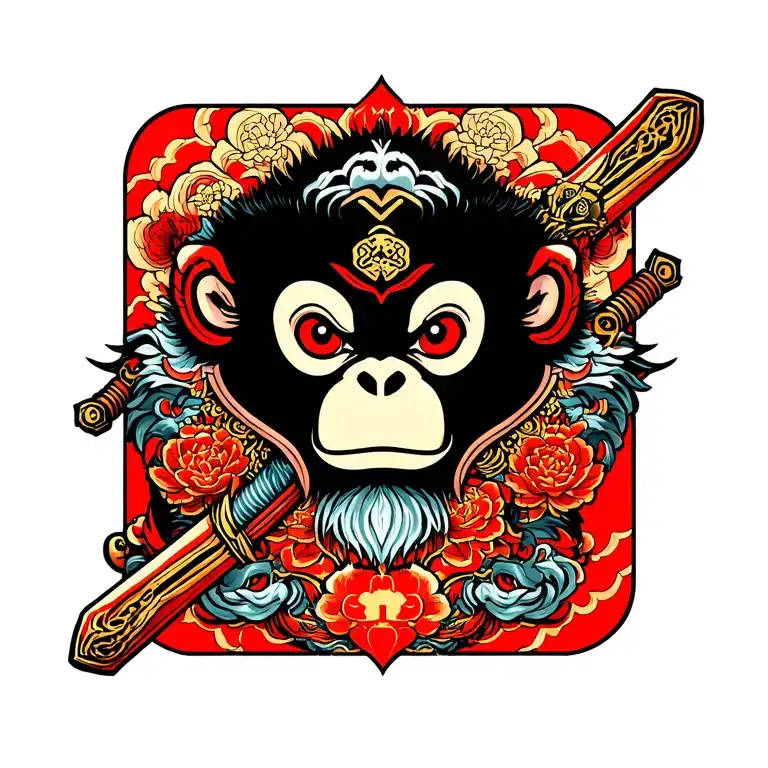 A Chinoi Saber With Astrological Sign Monkey