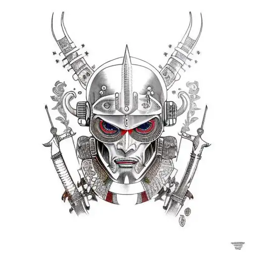 Cyborg Samirai With Sword