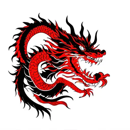 Red And Black Dragon