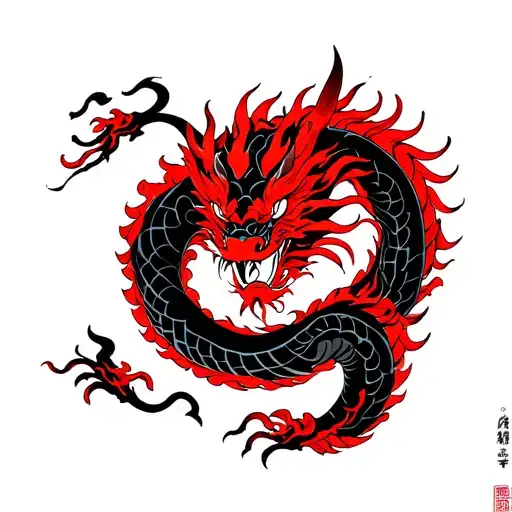 Red And Black Dragon