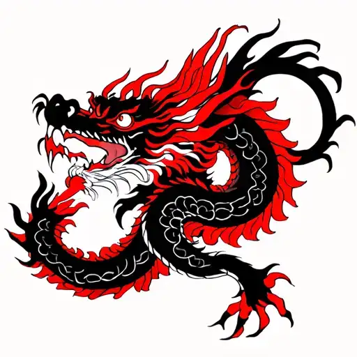 Red And Black Dragon