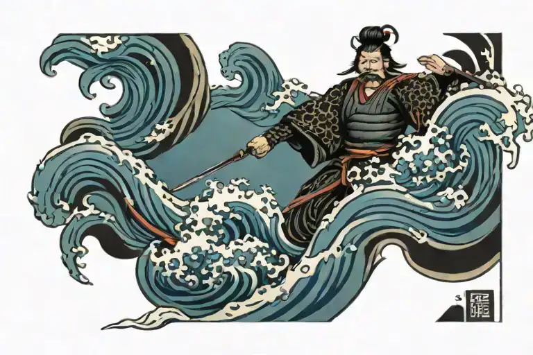 Samurai Warrior Sea Wave
