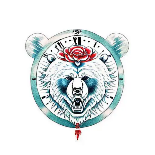 Bear Clock Oni Mask Cross