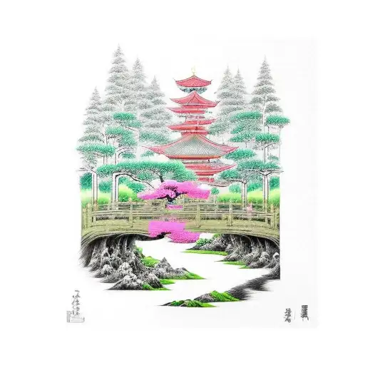 Forest With A Long Bridge