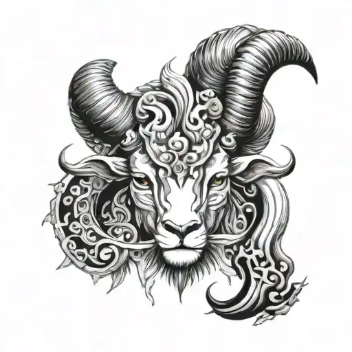 Ram Diablo Front View Hard Drawing