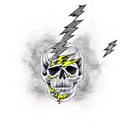 Skull With Lightning Bolt