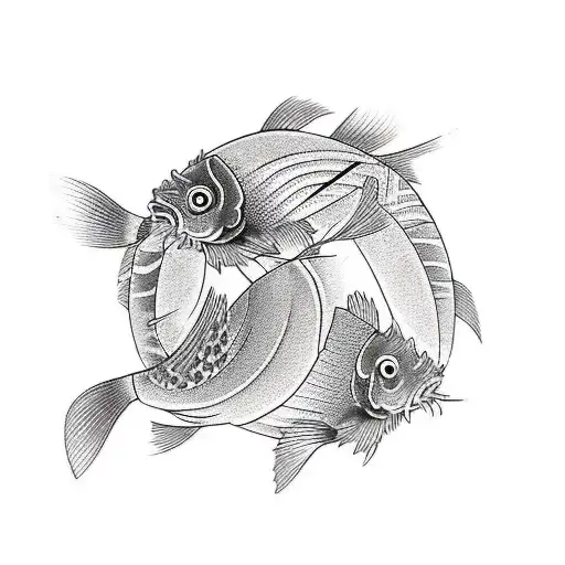Carp Koi Black And White