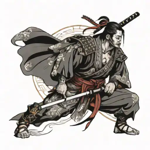 Samurai Warrior With Background