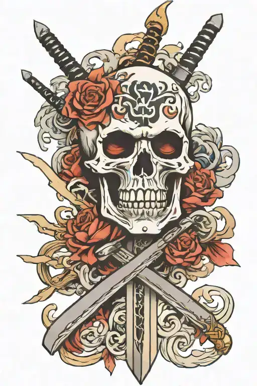 Skull War Sword Shield