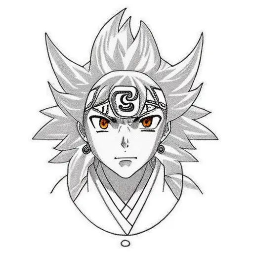 A Colores Tattoo Of Famous Anime Character Hinata From Naruto In Traditional Japanese Clothing