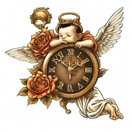 Baby An Angel And A Clock