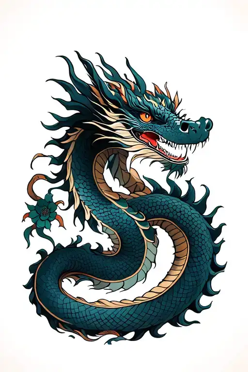 Wooden Dragon Coiled