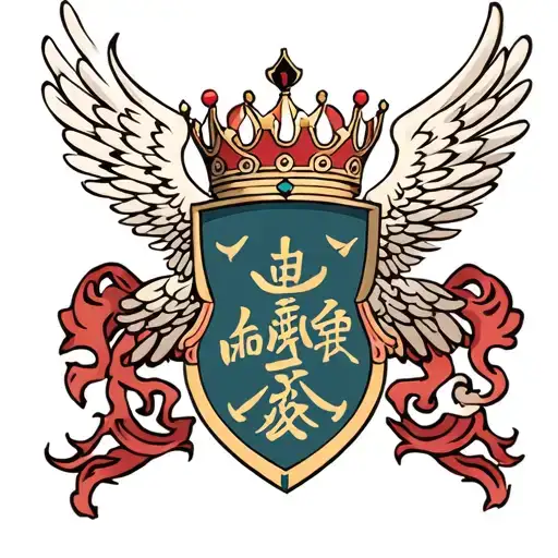 Royalty Crest Heraldry Crown Wings