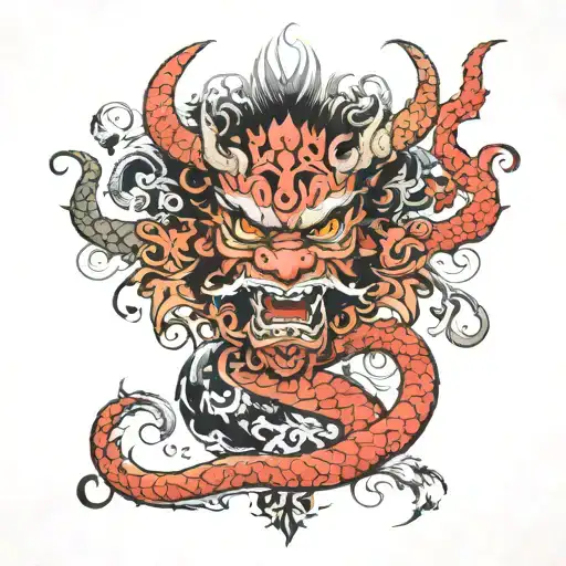 A Tattoo For The Neck Is A Symbol Of The Devil And The Empire And Two English Letters H And M