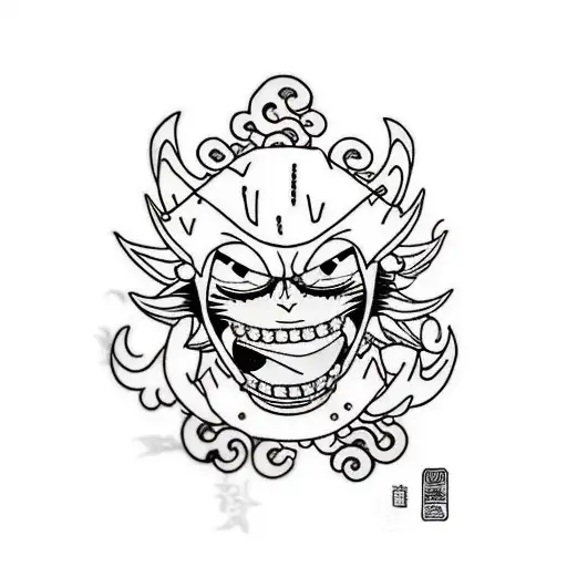 Combination Of One Piece And Naruto Anime Style