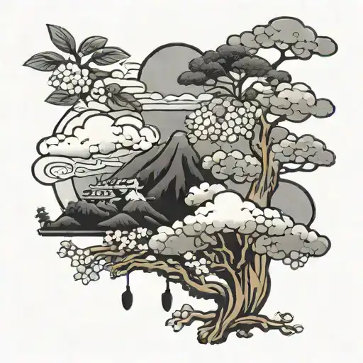 Clouds And Olives With Black Background Black