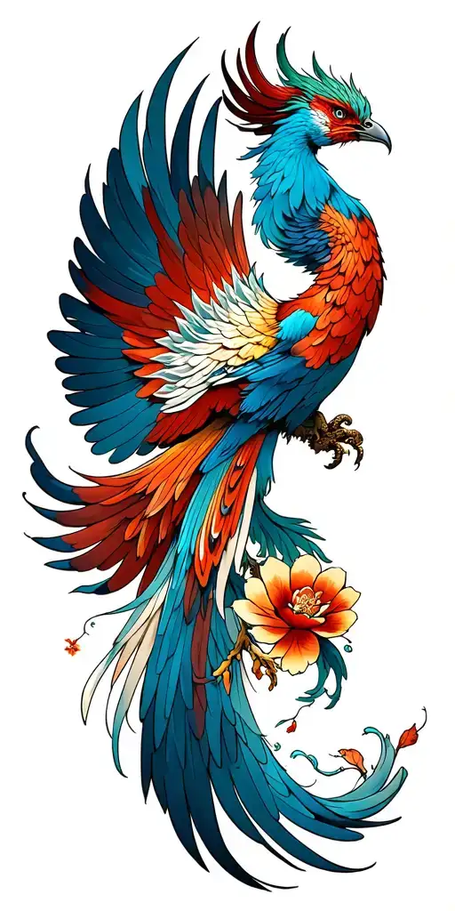 Japanese Phoenix Flying