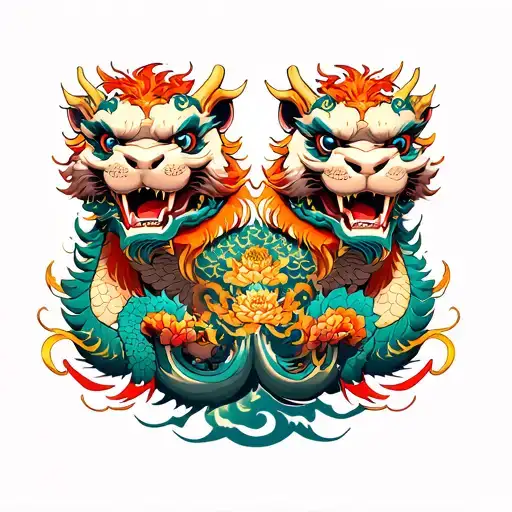 Dragon Master Wtih Foo Dogs