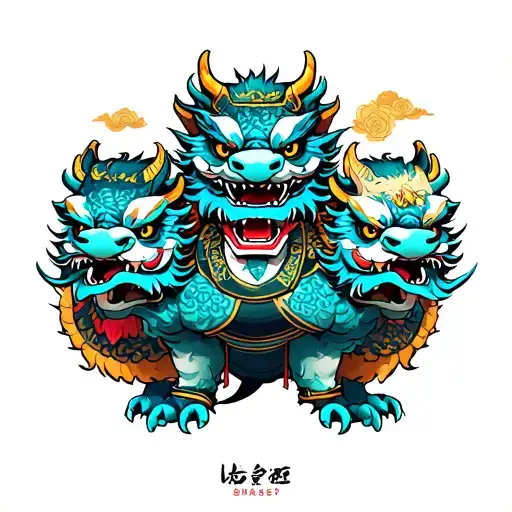 Dragon Master Wtih Foo Dogs