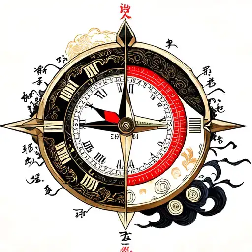 Japanses Style Half Clock Half Compass