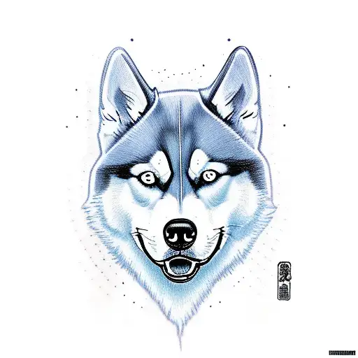 Husky With Bright Blue Eyes