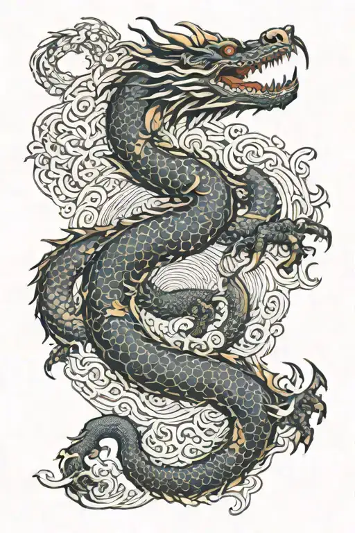 Dragon In The Shape Of The Number 3