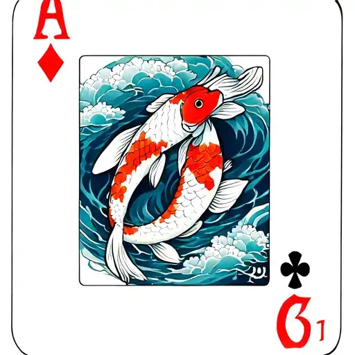 Koi Carp In A Playing Card