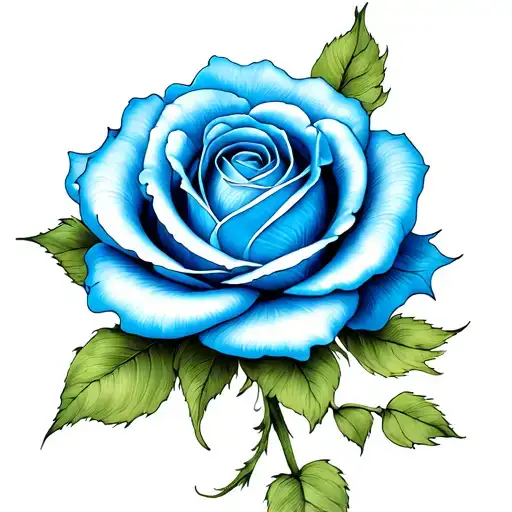 Beautiful Blue Rose With Very Soft Shading