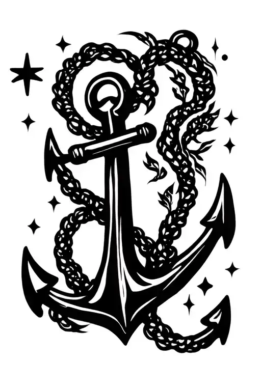 Anchor With Northern Star