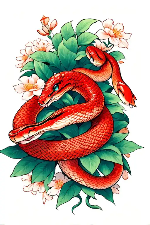 Cute Red Snake Wrapping