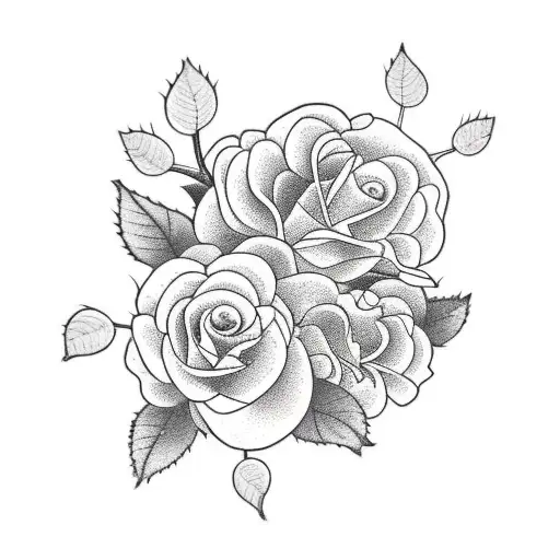 Tree Branch With Roses