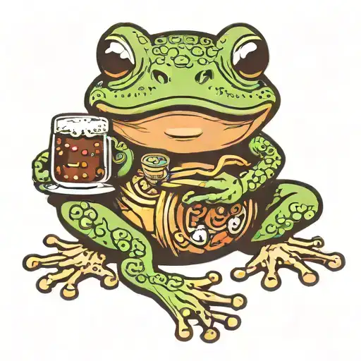 Cute Frog Holding A Beer Mug