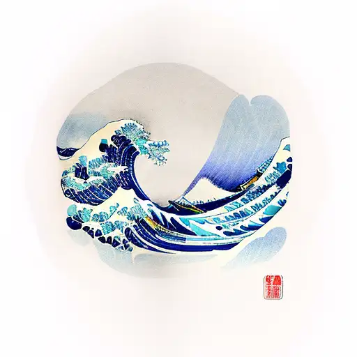 Great Wave Off Kanagawa Colored New Generation Style