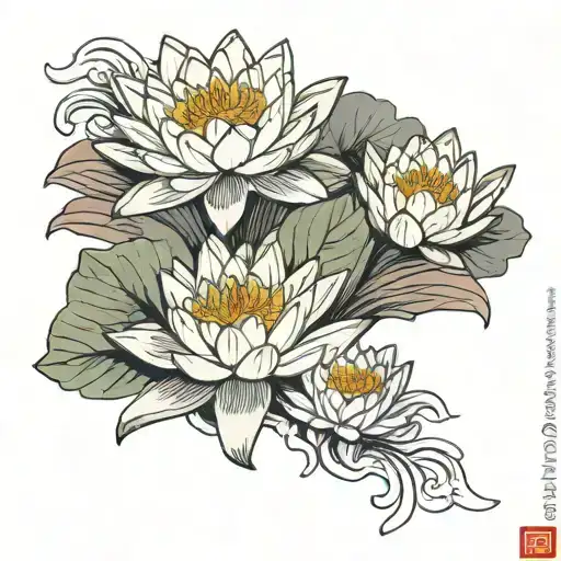 White Water Lily Blooming