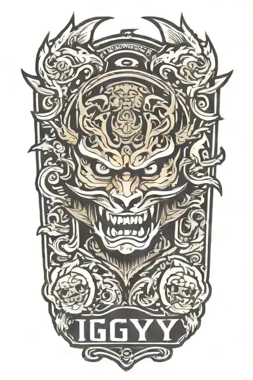 Design A Military Tattoo With The Phrase 'Igy6' As The Focal Point