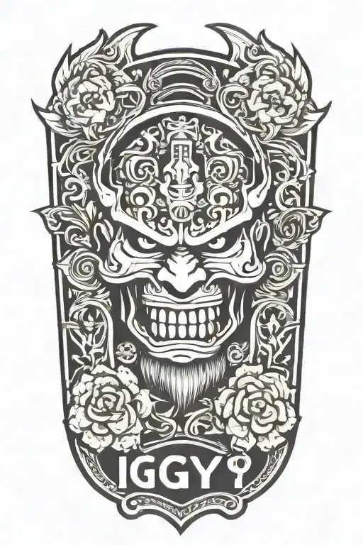 Design A Military Tattoo With The Phrase 'Igy6' As The Focal Point