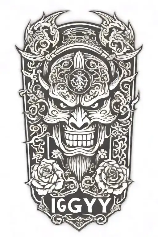 Design A Military Tattoo With The Phrase 'Igy6' As The Focal Point