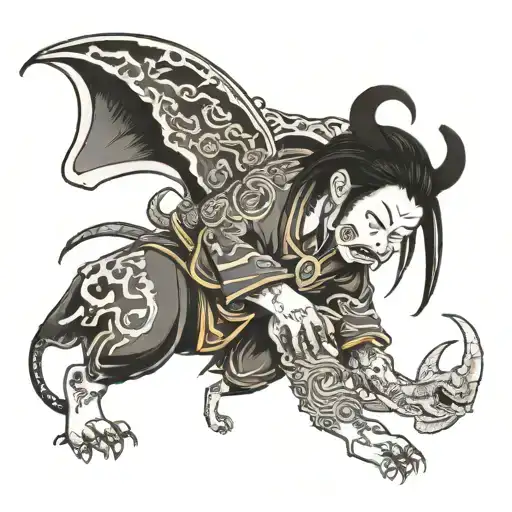 A Tattoo That Shows A Story Of A Little Girls Feeling Alone And Being Haunted By Demons