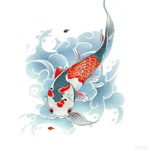 Feminine Japanese Koi Fish For The Back