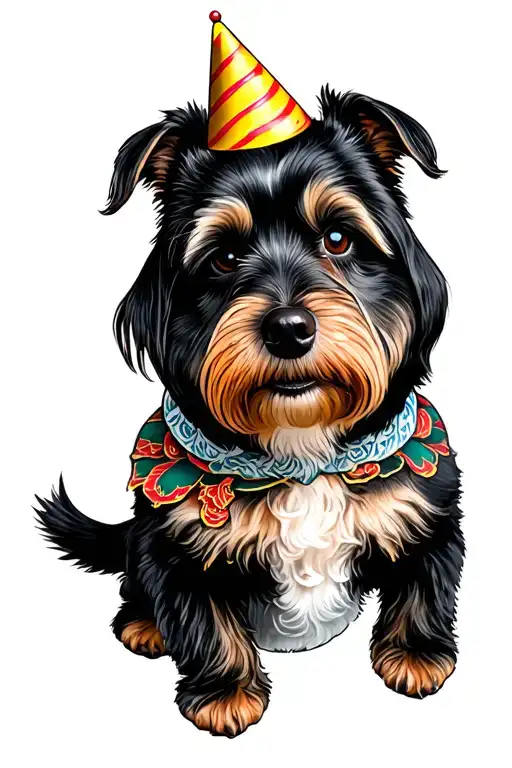 Dog Wearing Birthday Hat